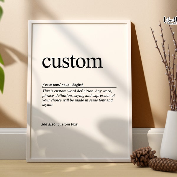 Custom Definition Print | Custom Wall Print Custom Definition Poster | Dictionary Art | Definition Wall Art Definition Printable Digital