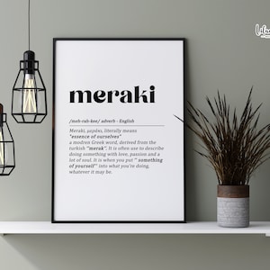 Meraki Definition | Greece Wall Art | Definition Print | Scandinavian Art | Nordic Print | Meraki | Greek Poster | Zen Wall Art | Book Quote