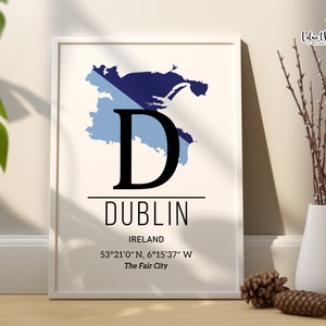 Dublin Print, Dublin Irland Karte, Gaeilge, Dublin Karte Poster Dublin City Print, Dublin Wandkunst, Dublin Geschenk, Niederlande Print, irische Kunst