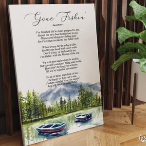 Gone Fishing Poem, Remembrance Gift, Grief Gift, Memorial, Bereavement, Fishing Funeral Gift, Fishing Wall Art, Fishing Print, Gone Fishin&#39;