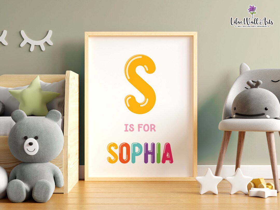 Colorful Name Printable Name Art Name Print Playroom Prints Playroom ...