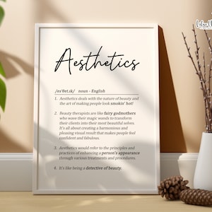 Aesthetic Definition Beauty Therapist Beauty Wall Art Dermal Fillers Beauty Definition | Beauty Salon Decor | Salon Wall Art Beautician Gift