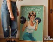 Retro Exercise Poster: Home Gym Wall Art print, Fitness print (Digital Download)