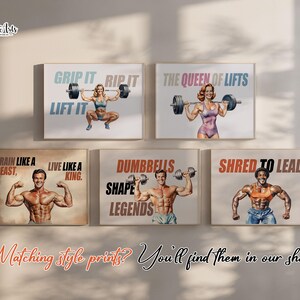Retro Gym Girl Poster: Female Bodybuilding, Workout print, Fitness Motivation Wall Art (Digital) image 11