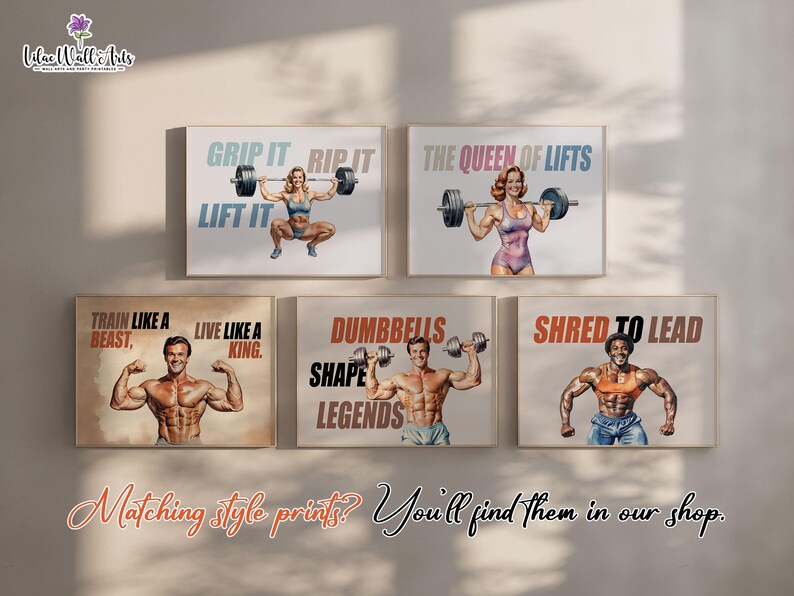 Retro Gym Girl Poster: Female Bodybuilding, Workout print, Fitness Motivation Wall Art (Digital) image 11