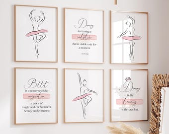 Dance classroom decor: Ballet wall art, Nursery Dance studio poster, Ballerina printable