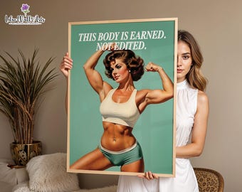 Retro Gym Poster: Gym Wall decor, Funny Fitness Art, Exercise printable (Digital Download)
