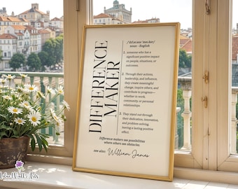 Difference Maker Definition Print: Thank you Boss retirement gift (Digital Download)