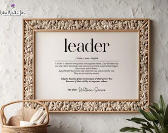 Leader Definition Print: Dictionary Style Wall Art, Boss thank you gift (Digital Download)