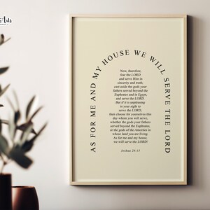 Joshua 24 15 print, Joshua wall art, Christian home décor