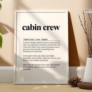 Cabin Crew Definition Print, Flight Attendant, Aviation Gift, British airways, Tui, Pilot Definition, Cabin Crew Gift, Cabin Decor