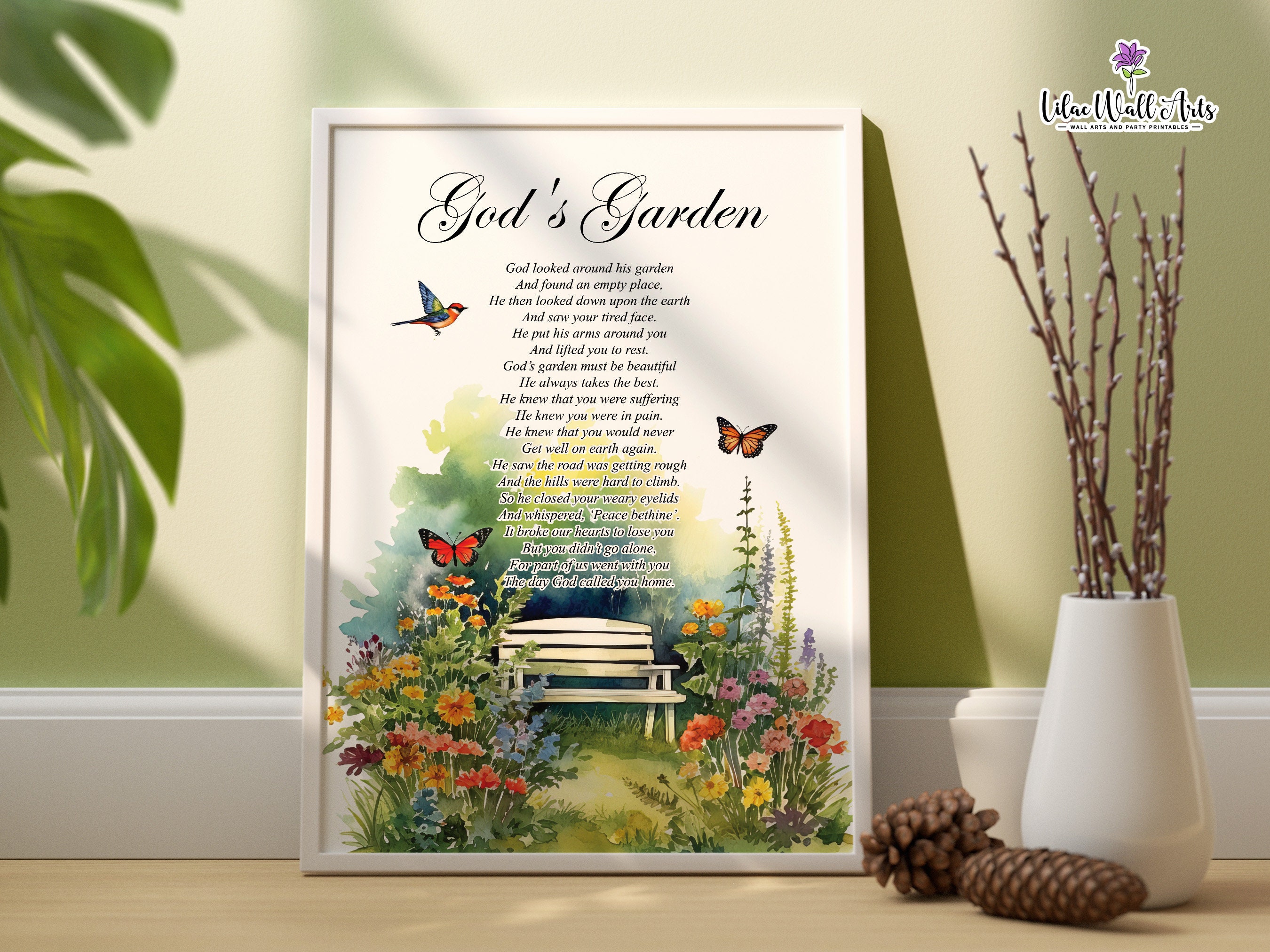 Gods Garden, He Is Gone, In Loving Memory, Deceased Loved One, Memorial Poem Sympathy Gift Mourning Religious Gifts Loss Of Dad Loss Of Mum