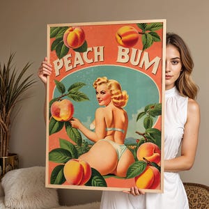 Cartello retrò per il bagno, sopra l'arte del water, bella stampa sul sedere, opera d'arte per il bagno, poster per il bagno, arredamento per il bagno fantastico, stampa divertente per la doccia
