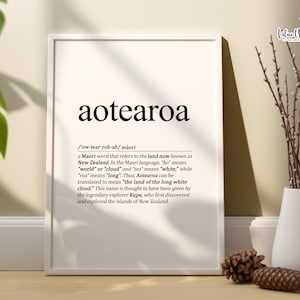 Aotearoa Maori Art Definition | Auckland New Zealand print Te Reo Maori Art Print | Maori Gift | Kiwi Wall art Maori Proverb Nz Art Nz Gift