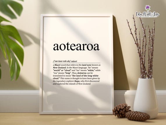 Aotearoa Maori Art Definition Print: New Zealand Wall Art (digital