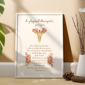 Physical Therapist Prayer Physical Therapy Gift, Pt Gift Pt Student Gift Physiotherapy Art Therapist Décor Therapist Gift Therapist Wall Art