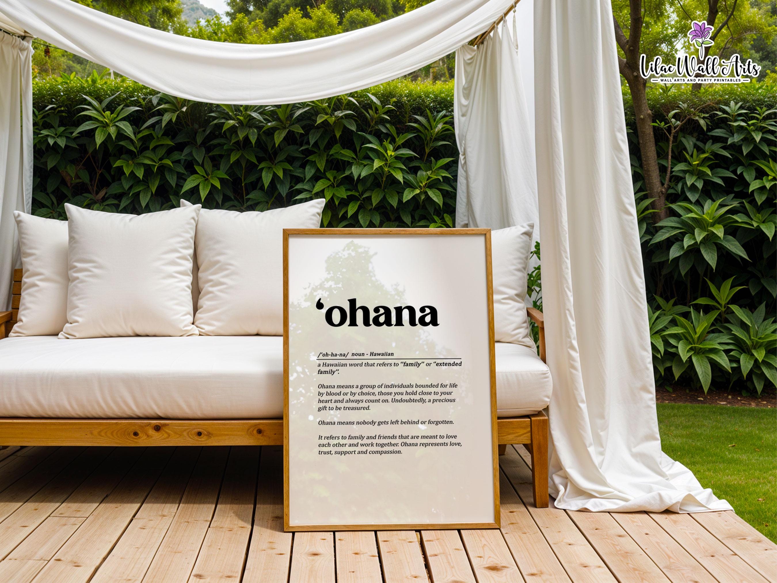 OHANA30ページです♡ Ohana Definition Print: Hawaiian Wall Art, Ohana Poster (digital