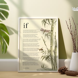If By Rudyard Kipling Print | Motivational Poster | Poetry Décor | Graduation Gift | Poetry Art | Literature Poster | Rudyard Kipling poem