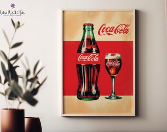 Retro Coke wall art: Vintage Coca Cola Ad, Coke Poster (Digital Download)