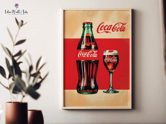 Retro Coke Wall Art: Vintage Coca Cola Ad, Coke Poster (digital