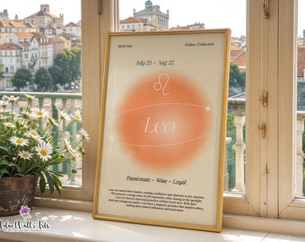 Leo Zodiac print: Astrology Constellation decor,  Astrological sign (Digital Download)