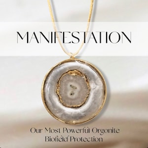 Extremely Powerful 5G EMF orgonite protection necklace, Solar quartz Crystal pendant 18k Gold Gift her him, Gift for her, Manifest Together image 1