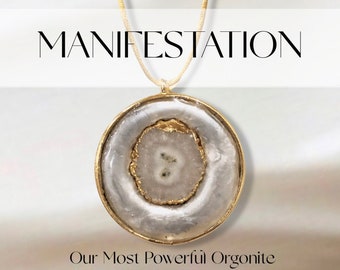 Extremely Powerful 5G EMF orgonite protection necklace, Solar quartz Crystal pendant 18k Gold! Gift her him, Gift for her, Manifest Together