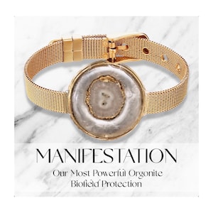 Extremely Powerful 5G EMF orgonite protection bracelet, Solar quartz Crystal pendant with adjustable strap