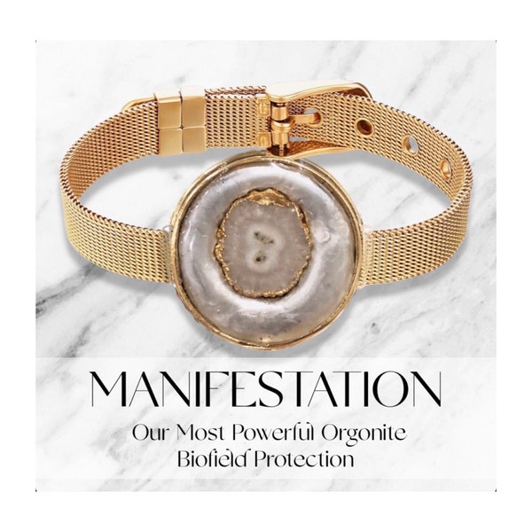 Extremely Powerful 5G EMF orgonite protection bracelet, Solar quartz Crystal pendant with adjustable strap