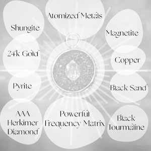 Very Powerful Orgonite Herkimer Diamond Necklace: 5G EMF Protection, 18k Gold imagen 3