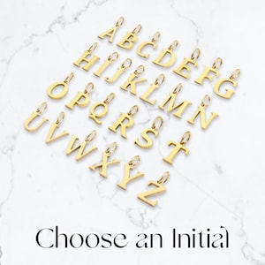 Puede incluir: Encantos de letras del alfabeto de color dorado, cada letra está en un encanto separado. Elige una inicial.