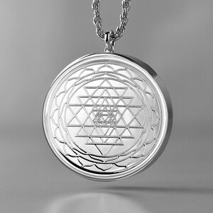 Powerful Orgonite Necklace Shri Yantra Pendant, Gold/Silver, Crystal Necklace EMF Protection, Sacred Geometry image 4