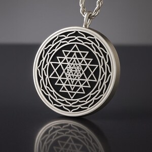 Powerful Orgonite Necklace Shri Yantra Pendant, Gold/Silver, Crystal Necklace EMF Protection, Sacred Geometry image 12