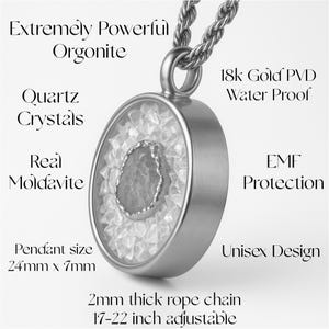 Extremely Powerful Moldavite Orgonite Necklace: EMF Protection Crystal ...