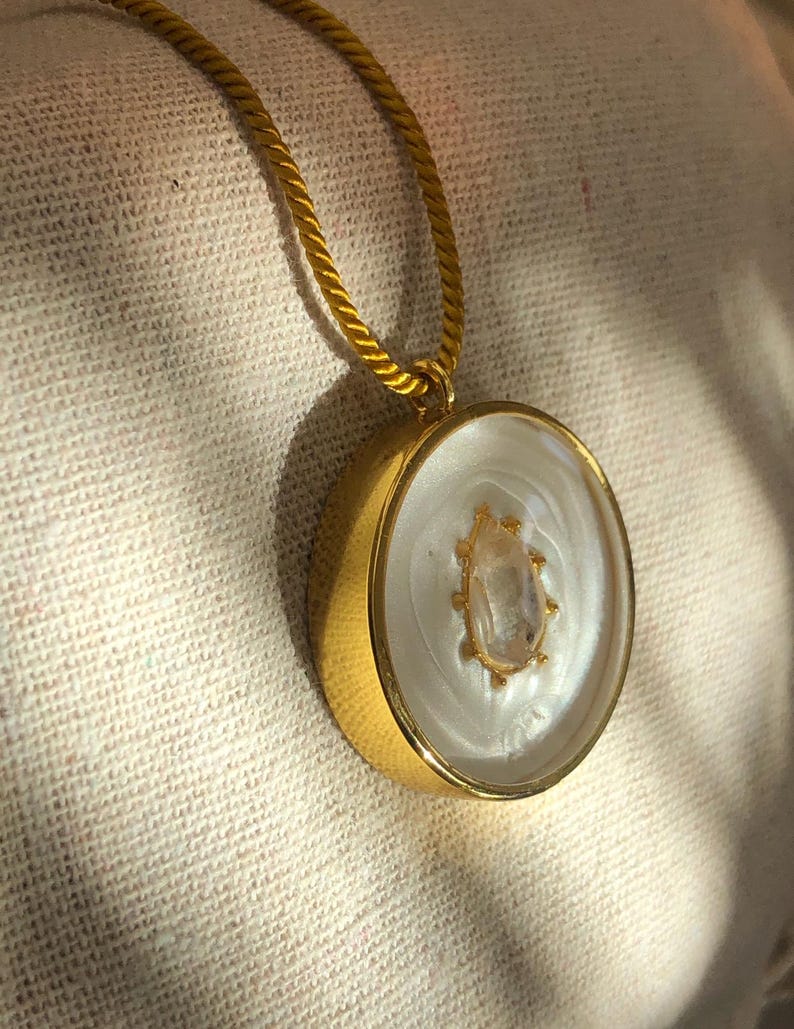Very Powerful Orgonite Herkimer Diamond Necklace: 5G EMF Protection, 18k Gold imagen 12