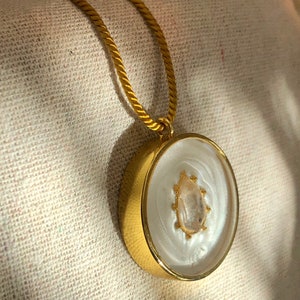 Very Powerful Orgonite Herkimer Diamond Necklace: 5G EMF Protection, 18k Gold imagen 2