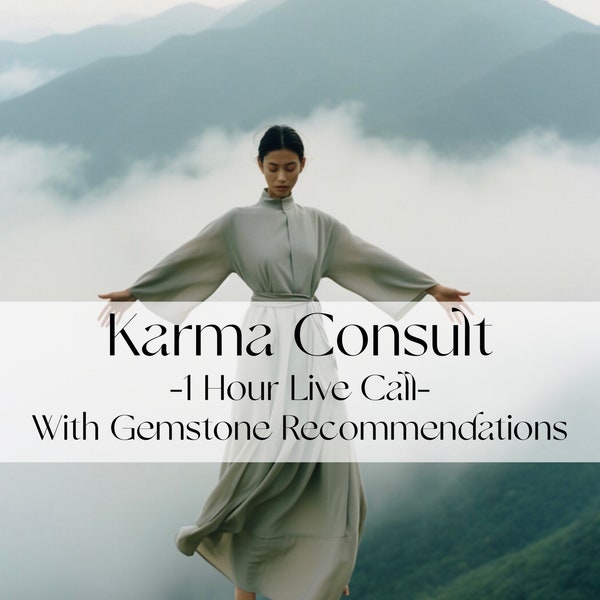 Karma Consult with Custom Gemstone recommendations. 1 Hour live Call In depth Psychic intuitive consult reading with Q&A Spiritual Advisor