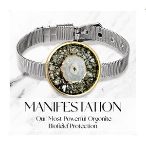 Extremely Powerful 5G EMF orgonite protection bracelet, Crystal pendant with adjustable strap