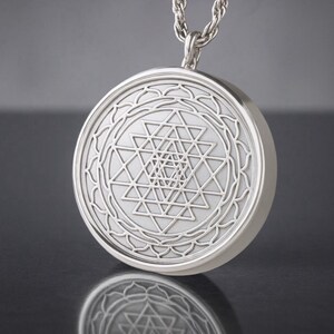 Powerful Orgonite Necklace Shri Yantra Pendant, Gold/Silver, Crystal Necklace EMF Protection, Sacred Geometry image 3