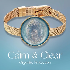 Celestine Orgonite-hänge: Halsband med chakra i 18 karat guld/silver bild 10
