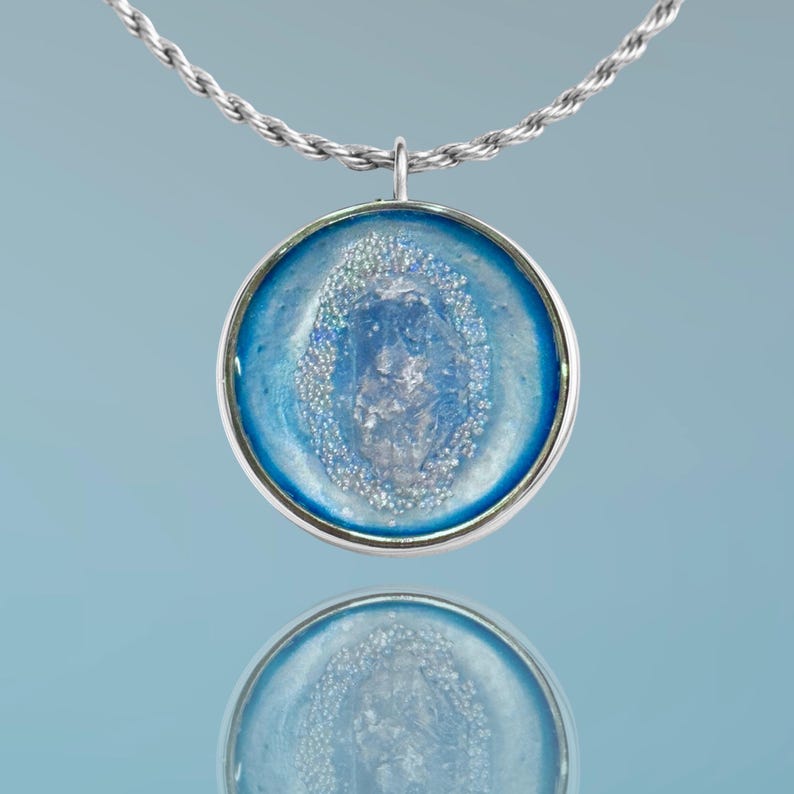 Celestine Orgonite-hänge: Halsband med chakra i 18 karat guld/silver bild 5