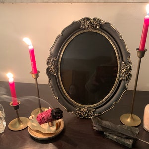 8x10 Floral Victorian Black Scrying Mirror