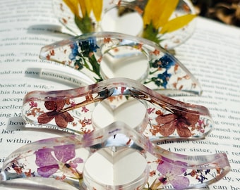 Real Flower Book Page Holder, Floral Resin Thumb Page Holder, Page Spreader, Book Accessories, Book Lover Gift