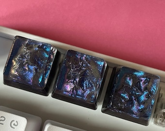 Nebula Keycaps,Starry Sky Resin Keycaps,Universe Keycaps Of Epoxy, Galaxy Keyboards Keycaps,Handmade Key Caps