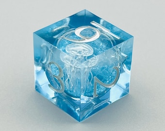 Jellyfish Liquid Core DND Dice Set: Handmade Resin RPG Dice
