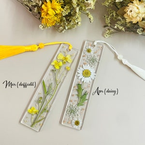 Birth Flower Resin Bookmark, Custom Pressed Flower Bookmark, Floral Handmade Bookmarks, Book Accessories, Book Lover Gift, Birthday Gift image 4