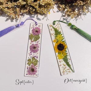 Birth Flower Resin Bookmark, Custom Pressed Flower Bookmark, Floral Handmade Bookmarks, Book Accessories, Book Lover Gift, Birthday Gift image 7
