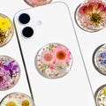 Real Flower Resin Phone Grip, Custom Birth Flower PopSocket, Floral Phone Holder, Kindle Grip, Kindle Pop Socket, Birthday Gift product logo