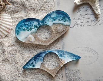 Ocean Resin Book Page Holder: Coastal Beach Theme