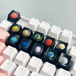 Custom Resin Planet Keycap: Solar System Artisan Keycap